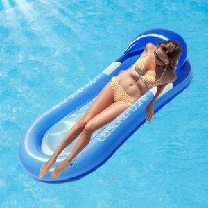 Lit Flottant Gonflable avec Filet, Fauteuil Gonflable de Piscine, 80 × 160 cm,Chaise Longue Flottante, Hamac d'eau Portable pour Adulte,Matelas Gonflable Piscine, Idéal Plage, Lac & Fêtes (dongguanshihaoyangdashangmaoyouxiangongsi, neuf)