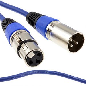 XLR Microphone Cordon Mâle vers Femelle l'audio câble Bleu 0,3 m 30 cm [0.3 mètre/0,3m] (kenable ltd, neuf)