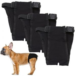LeerKing 3 Paquets Culotte pour Chien en Chaleur Femelles Menstruelle Lavables Couche Protection Chien Regle P&eacute;riodes Physiologiques avec 9 Serviettes Hygi&eacute;niques, Noir XS (DANCEYOU-EU, neuf)