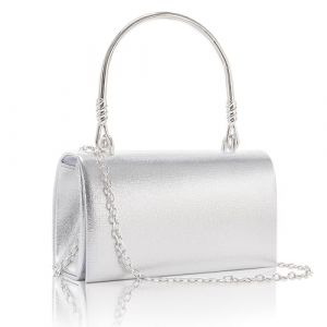Larcenciel Pochettes et Clutches Femme, Pochette Soiree Femme Argentée Métallique Élégant avec 2 Chaîne Détachable, Sac a Main Cuir Fashion pour Mariage Fete Boule Cocktail Cérémonies 17x5x10CM (Sasiki, neuf)