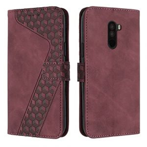 OKZone Coque pour Xiaomi Pocophone F1, Etui Protection Housse Premium en Cuir PU Portefeuille &Eacute;tui T&eacute;l&eacute;phone [Fermoir Magn&eacute;tique] [Fentes pour Cartes] Flip Case pour Xiaomi Pocophone F1（Rouge (OKZone EU Store, neuf)