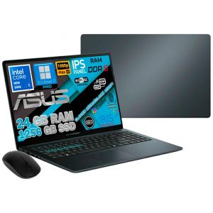 ASUS Ordinateur ExpertBook Portable Intel Core 5 120U 14 Gén 12 Cœurs, RAM 24Go DDR5, SSD 1256 Go, 15.6" FHD IPS, WiFi 6E, Webcam, Accès Biométrique, Clavier AZERTY Rétroéclairé, Win 11 Pro, IA, MOUSE (WorkBox, neuf)