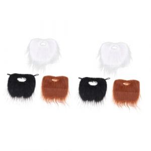Healeved 6 Pièces Faux Accessoires De Barbe Tenue Moustaches Imitation Halloween Costume Fourrure Fake Whisker Facial Accessoire D'habillage Fausse Barbe Réaliste (Accompany JY, neuf)