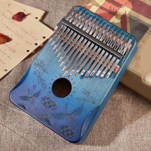 Kalimba Piano à pouce 17 touches en acajou Mbira Sanza pour enfants Audlt avec marteau d'accordage Sac de piano Instructions d'étude (Bleu) (popmall-eu, neuf)