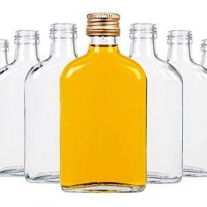 SUPERBUTELKI.PL Lot de 100 bouteilles de liqueur, 200 ml chacune, mini, petites, en verre élégant et moderne, avec bouchon à vis, flacons pour jus et boissons… (GRANDESBOUTEILLES, neuf)
