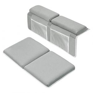 Genouillère de Bain pour bébé avec Coudière, Coussin à Genoux à Séchage Rapide, Organisateur de Jouets, pour Grande Baignoire (Gris clair) (Janfcal-eu, neuf)