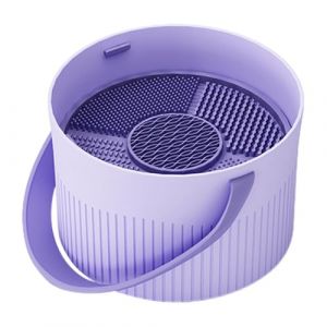 Nettoyant pour pinceaux de maquillage - nettoyant en silicone avec ventouse, et tampon de nettoyage | bo&icirc;te 3 en 1 pour le nettoyage des pinceaux, outil multifonction pour cosm&eacute;tiques et &eacute;ponges (HanHaiHui, neuf)