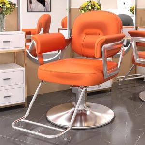 PA-DABAOO Fauteuil De Coiffure Pour Barbier, Fauteuil De Salon Avec Pompe Hydraulique, Fauteuil De Shampoing Multifonction Pivotant À 360 Degrés, Équipement De Beauté Pour Spa,Orange (Panda-Dabaoo, neuf)
