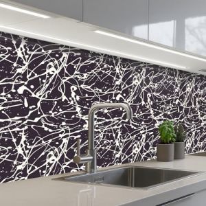 KitchenYeah&copy; Credence Adhesive Pour Cuisine 80x150 cm Panneau Mural Adhesif Fond De Hotte Plaque Pvc Murale Peel And Stick Protege Mur Splash - Aquarelle - Blanc (KitchenYeah, neuf)