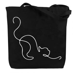 Huaceary Tote Bag Cadeau Chat Femme Noel Cadeau Chat Fille Cadeaux Chaton Cadeaux Chats Noir Halloween Saint Valentin Sac Cabas Femme Chats Tote Bag Femmes Sac Tissu Chaton Sacs en Toile Noir (Lichengh, neuf)