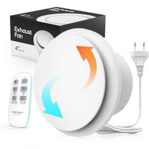 SBONNI Extracteur d'Air 100 mm Réversible, 6 Vitesses Ventilation, Télécommande, Voyant Lumineux, VMC Salle de Bain avec Mémoire Intelligente, IPX4, Silencieux Ventilateur Salle de Bain WC Garage Cave (SeaKing, neuf)
