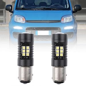 NSLUMO LED Drl Feux de jour Ampoules pour Fiat Panda 2012-2022 Paire de 21 LED P21W BAY15D Lumi&egrave;re du jour, Drl Lumi&egrave;res allum&eacute;es toute la journ&eacute;e P21/5W Led Lumi&egrave;re de stationnement (Nslumo Autolight, neuf)