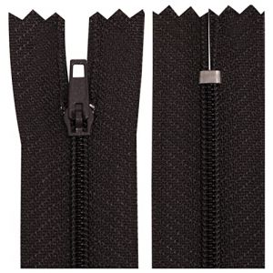 AERZETIX - C63508 - Lot de 10 Fermetures &eacute;clair &agrave; glissi&egrave;re spirale N&deg;3 non s&eacute;parable 50 cm en nylon - curseur autobloquant en m&eacute;tal - couleur marron fonc&eacute; - v&ecirc;tement couture pantalon mercerie (Tuning, neuf)