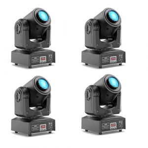 4PCS Lyre LED 60W Lumière de scène 8 Gobos 8 Couleurs DJ Luminaires à tête rotative Beam Moving Head pour Fête, DJ, Bar, Club Noël (KIEHUS MJHDU, neuf)