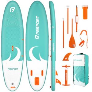 FBSPORT Planche de Surf Paddle Gonflable Adulte/Ados Stand up Paddle 335cm Paddle Board avec Pagaie Réglable, Pompe, Sac & Aileron pour Surf, Randonnée et Fitness sur Lacs, Rivières & Mer (UKLINEMAR, neuf)
