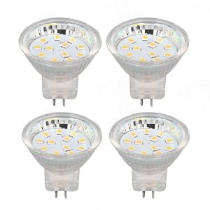 Pilipane Remplacement Halog&egrave;ne LED,Lampes LED, Ampoules LED, Ampoule LED, 4 Pi&egrave;ces MR11 12 Ampoules LED 2 W 300 LM Ampoule Spot Ampoule Paysage &agrave; Double Broche, &eacute;clairage sur Rail(Warm White) (Haedaxua, neuf)