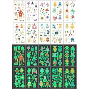 QQY 10 stickers tatouage temporaire lumineux, style mixte autocollant tatouage temporaire, tatouage lumineux, tatouage faux papillon sirène ou plus maquillage de fête (Q) (EONYUANGUO, neuf)
