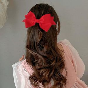 Inateannal Noeud De Satin Vintage Pour Femme Grand Noeud De Satin Pinces &Agrave; Cheveux Noeud Papillon Rouge Barrette Noeud Fran&ccedil;ais Accessoires De Cheveux Noeud Papillon Soyeux Pinces &Agrave; Cheveux Coiffure (Inateannal, neuf)