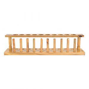 Support Bois Tubes éprouvette, Support de tube à essai en bois, Burette Stand de Stockage, Présentoirs de Tubes Cylindriques, 6/8/10/12 trous outil de laboratoire chimique Office Supplies (10 holes) (Tyenaza, neuf)