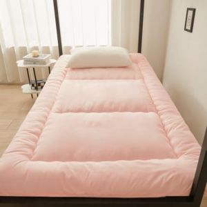 PeKmaR Matelas de Sol Tatami Simple Épais Futon Japonais Portable Enroulable Pliable pour Garçons Filles Dortoir Étudiant Adulte, Rose, 100x190cm (Doudouyoumidianzi, neuf)