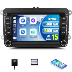 4+64G CAMECHO Android 13 Autoradio pour VW Golf 5 6 Touran Polo Touran avec CarPlay&Android Auto&Mirrorlink, 7 Pouces unit&eacute; de t&ecirc;te st&eacute;r&eacute;o Voiture avec EQ/WiFi/GPS/Bluetooth/FM/RDS/USB (DaZhenTai DIRECT, neuf)