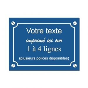 Plaque de rue décorative en aluminium Personnalisée pour intérieur et extérieur 30x20cm Bleu Foncé (my-goodprice, neuf)