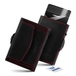 LORZOR Porte Carte Homme avec Porte Monnaie XXL, Portefeuille Homme Cuir V&eacute;ritable, Portefeuille et Porte-Carte avec Blocage RFID, Portecarte Bancaire pour 10 Cartes, avec Compartiment pour Esp&egrave;ces (ReturnRate, neuf)