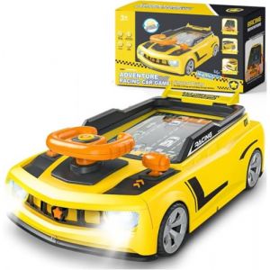 deAO Volant Jouet Lumineux et Sonore, Jeu de Course de Voiture Simulé pour Enfants, Jouet d'Aventure Automobile avec Volant, Cadeaux de Noël et d'anniversaire pour Garçons et Filles, Jaune (FOSDA, neuf)