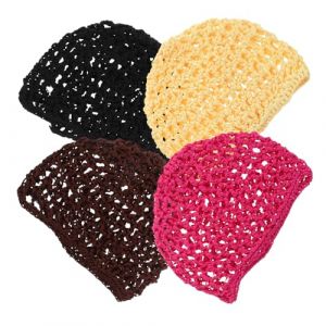 CLISPEED 4 Pi&egrave;ces Bonnet Crochet Maille pour Femme Filet Cheveux Rayon Bonnet de Sommeil R&eacute;utilisable et Lavable pour Maintien et Soin des Cheveux (Yeahzl, neuf)