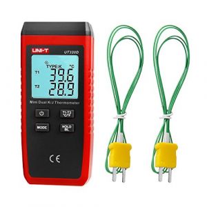 UT320D Mini Type de Contact Thermomètre à Double Canal K / J Thermocouple Température Avec Rétroéclairage LCD (HZY Tech, neuf)