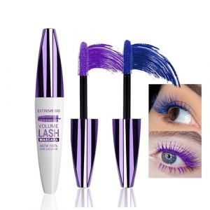 Kit de mascara télescopique 5D, 2 couleurs de mascara bleu + violet, mascara coloré imperméable et résistant aux taches et durable, mascara volumant, curling et non clump, effet faux cils, utilisation (EONFAVE BEAU, neuf)