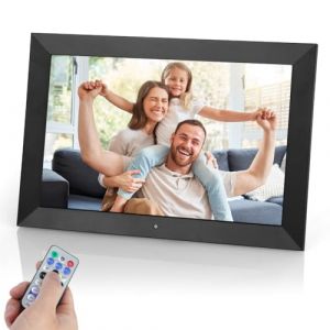 Vicloon Cadre Photo Num&eacute;rique 10,1 Pouces avec T&eacute;l&eacute;commande, 32 Go Stockage, Cadre Photo &Eacute;lectronique, &Eacute;cran HD 1280x800 IPS, Support Lecteur Photo/Vid&eacute;o/Calendrier/Alarme, Rotation Automatique (HANSBUY, neuf)
