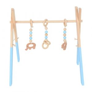 Qkbuza Portique Deveil, Gymnase Pour B&eacute;b&eacute;, Portique D'Eveil B&eacute;b&eacute; Bois, Jouet De Jeu Pliable Avec Cadre En Bois Pour Nouveau-n&eacute;s, Gymnase D&rsquo;activit&eacute;s Pour Tout-petits, Accessoires D'exercice (jiansiqi, neuf)