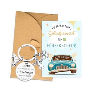 SOVYTH 1 pi&egrave;ce Porte-cl&eacute;s de voiture,Porte-cl&eacute;s Permis de Conduire R&eacute;ussi, Porte-cl&eacute;s Voiture Ange Gardien, Porte-cl&eacute;s Voiture, Porte-cl&eacute;s Conduite Prudente（A） (MARK & BRANDS SHOP, neuf)