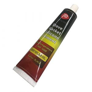 Protalwell Joint de porte de po&ecirc;le &agrave; bois, adh&eacute;sif r&eacute;sistant aux hautes temp&eacute;ratures, mat&eacute;riau en silicone, noir, 10 ml (Protalwell, neuf)