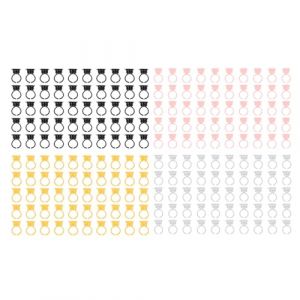 Lot de 200 anneaux d'encre pour microblading, sans couture et sécurisés, support de pigments, blanc, jaune, rose, noir, pour usage en salon (suzhouji, neuf)