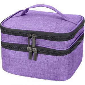 Organisateur de vernis &agrave; ongles, bo&icirc;tier de rangement &agrave; vernis &agrave; ongles &agrave; double couche, sacs de rangement de vernis &agrave; ongles de voyage, sacs cosm&eacute;tiques bo&icirc;tier de vanit&eacute; de rangement de vernis (Xoulovepe, neuf)