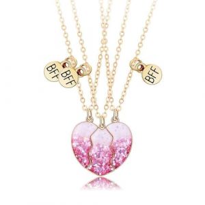 Collier D'amitié Pour 3, 3 Pièces Collier BFF Femmes Collier Amitié pour 3 Collier Amitié BFF Collier D'amitié Pour 3 Filles Cadeaux de Bijoux pour Filles (LLMX, neuf)