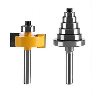 MAGT Fraise à feuillure à Queue de 6,35 MM, Mèche de routeur à feuillure 1/2 "H - 1/4" avec 6 roulements réglables Fraise a Rainurer pour Le Travail du Bois et Les Outils de Bricolage (MAGT-EU, neuf)