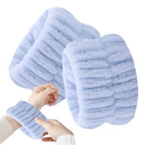 Bracelets de lavage du visage – Bracelets de soins de la peau | 2 bandes absorbantes en polaire corail | Attaches à cheveux pour femme | Serviettes de poignet pour le lavage du visage, l'exercice, les (dalanl, neuf)