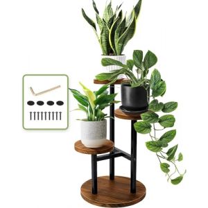 MIXMIO Porte Plante Interieur 3 Niveaux, Support Plantes en Bois, &Eacute;tag&egrave;re Plante &Eacute;tag&egrave;re pour Pots de Fleurs D'int&eacute;rieur pour D&eacute;coration de Balcon Jardin Salon (EVEREDEN TRADE KFT LTD, neuf)