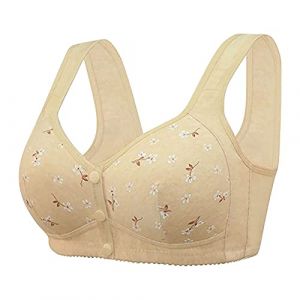 Soutien Gorge Fermeture Devant Brassiere Sport Femme - Soutien-Gorge sans Fil Avec Fermeture &agrave; Pression sur le Devant Sans Armature Coton Push Up Soutiens-Gorge Classiques Bustier Yoga (neumixs, neuf)