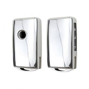 CDEFG Coque de Cl&eacute; de Voiture Compatible avec Mazda3 CX-30 CX-5 CX-8 2020 2021 2022 2023 2024 TPU Protection Porte Clef T&eacute;l&eacute;commande avec Boutons Accessoire (Argent&eacute;) (C D E F G, neuf)