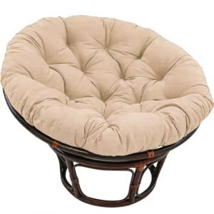 AZMAHT Grand Coussin Rond pour Chaise, Coussin épais pour Chaise à Bascule d'extérieur, Coussin de Siège pour Panier Suspendu en Rotin, Coussin de Remplacement pour Nid d'Oeuf,Kaki,110×110 (QIAOYANLONG, neuf)