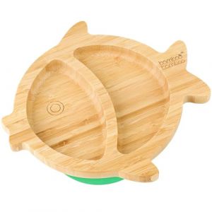 bamboo bamboo Assiette Bébé et Enfant pour Repas et Sevrage, Plat Poisson en Bamboo avec Ventouse Sécurisée dès 6 Mois (Poisson, Vert) (bamboo bamboo, neuf)