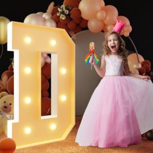 Lettre D géante lumineuse à DEL de 120 cm, panneau lumineux en mosaïque pour chapiteau, lettres LED pour Saint-Valentin, anniversaire, Noël, Nouvel An (VerveVoyageStore, neuf)