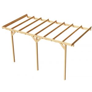 Wood&Play Abri de Garage Mural en Bois - Artisanat de qualité - A Monter soi-même - 300x604cm - Tôle trapézoïdale en Polycarbonate - 3m - Transparent (Wood & play, neuf)