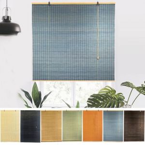 NIANXINN Store Enrouleur Bambou Rétro,Store Venitien Store Bambou Exterieur Store Occultant Fenetre Tissé à Main Rideau,95% Protection Solaire Intimité,Largeur x Hauteur (50cm x 100cm,Blue) (hong hong ri yong pin, neuf)