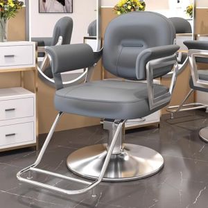 PA-DABAOO Fauteuil De Coiffure Pour Barbier, Fauteuil De Salon Avec Pompe Hydraulique, Fauteuil De Shampoing Multifonction Pivotant À 360 Degrés, Équipement De Beauté Pour Spa,Gris (Panda-Dabaoo, neuf)