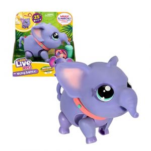 Little Live Pets My Walking Elefant, l'&eacute;l&eacute;phant Animal de Compagnie Jouet, Marche et Danse au Rythme de la Musique, Sons et r&eacute;actions, poup&eacute;e en Peluche Interactive, +4 Ans, c&eacute;l&egrave;bre (LPK02000) (Real Merch, neuf)